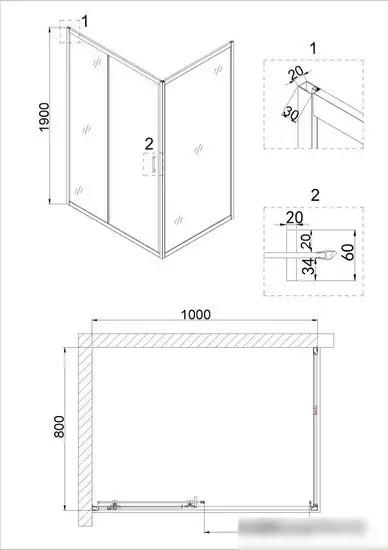 Душевой уголок Niagara NG-42-10AG-A80G 100x80x190 - фото товара