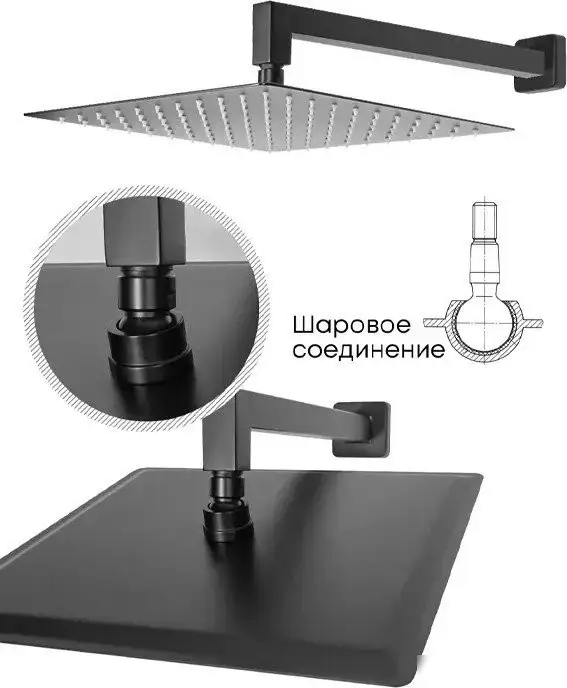 Душевая система Grocenberg GB5008 (черный матовый) - фото товара