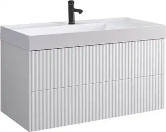 Belux Тумба с умывальником Сиртаки НП 100-02 + Триумф Тр 1000-02 (18, белый матовый) – изображение в каталоге