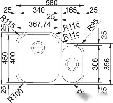 Кухонная мойка Franke Armonia AMX 110-16 122.0021.448 (стальной) - фото товара