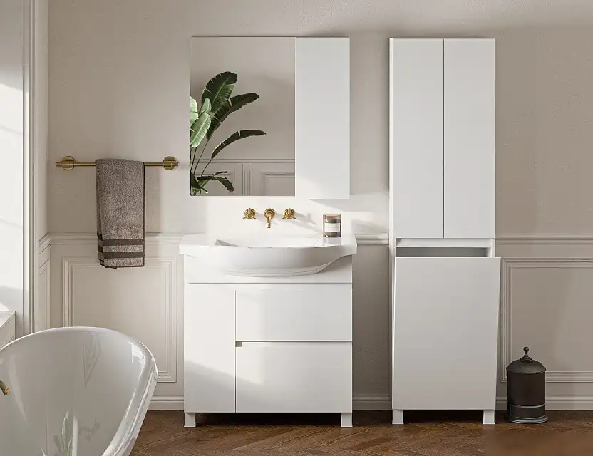 Belux Шкаф Неаполь П 50 К (1, белый глянцевый) – фото товара