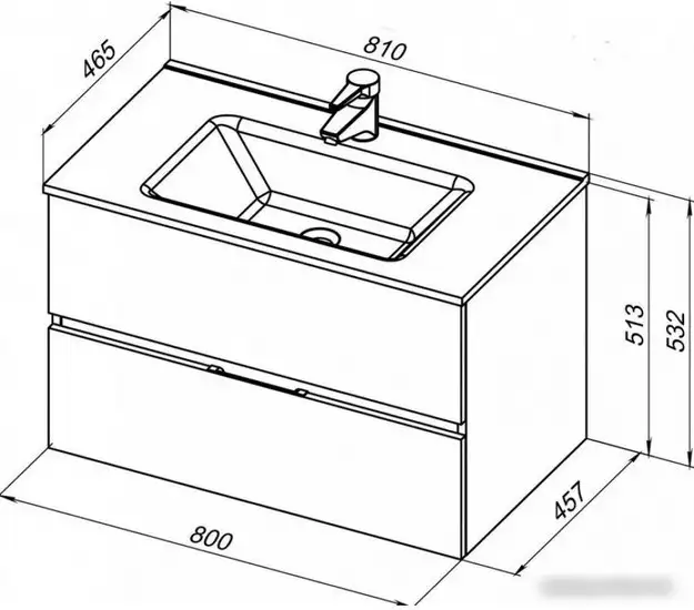 Aquanet Тумба под умывальник Алвита 80 277514 (белый матовый) – фото товара