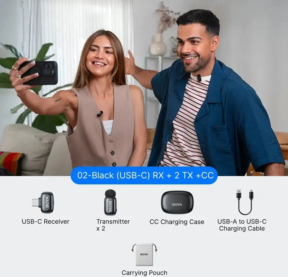 Радиосистема BOYA Mini 2-02 (черный) – фото товара