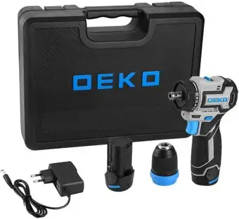Дрель-шуруповерт Deko Loner 12V PRO 085-1122 (с 2-мя АКБ, кейс) – изображение в каталоге