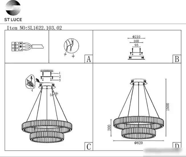 Люстра средней высоты ST Luce Tivoli SL1622.103.02 – фото товара