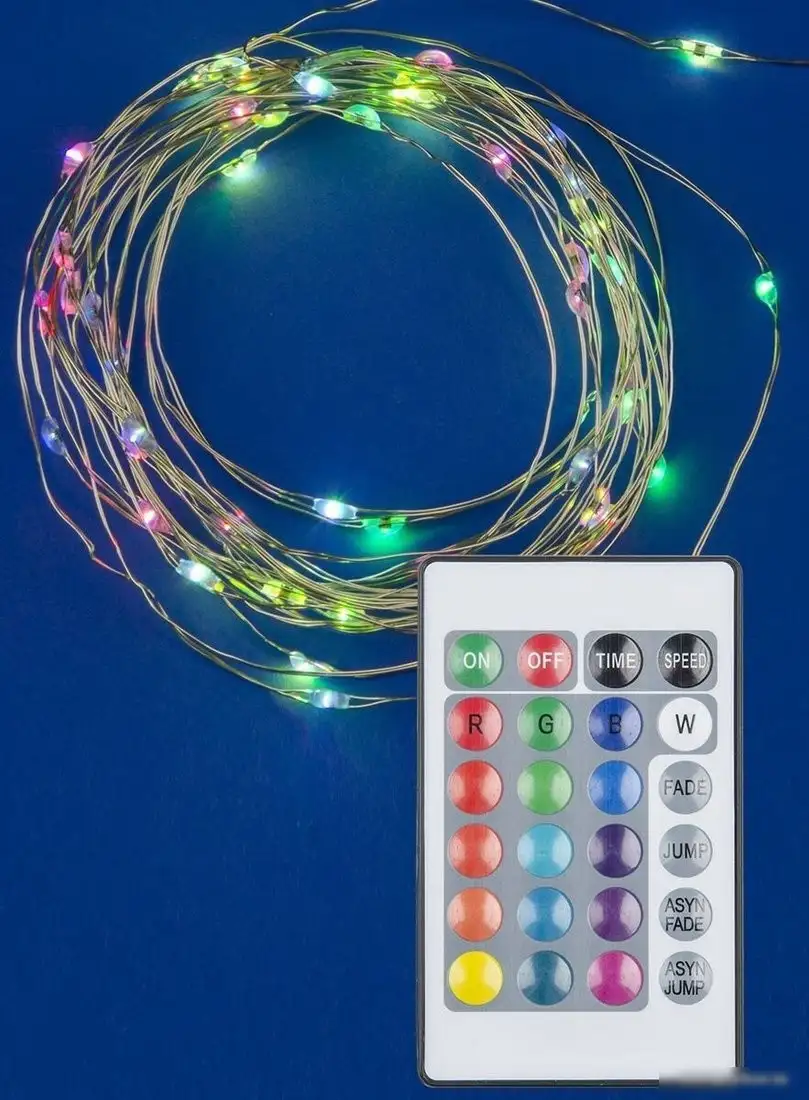 Гирлянда роса Uniel ULD-S0500-050/DTB/3AA/RC RGB IP20 DEW UL-00007248 – фото товара