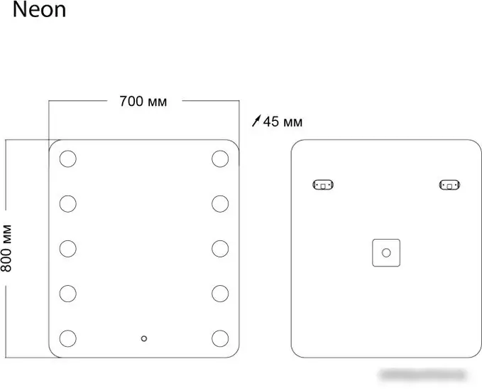 Мебель для ванных комнат Grossman Зеркало Neon LED 70x80 147080 – фото товара