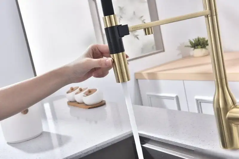 Смеситель Paulmark Magneto One Ma213188-SBG (золото/светлое брашированное золото) - фото товара