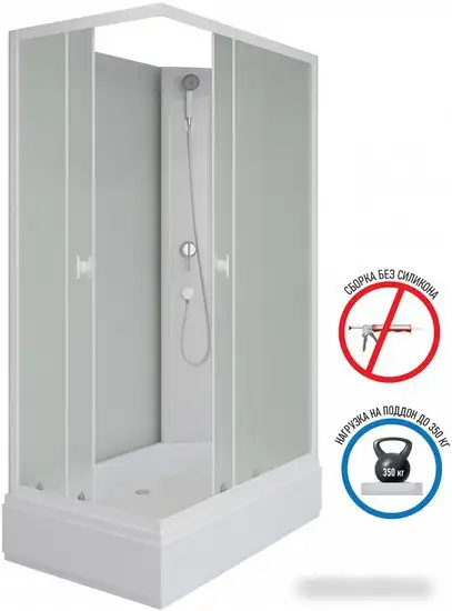 Душевая кабина Niagara Promo P100/80/26Q/MT/BK 100x80x215 - фото товара