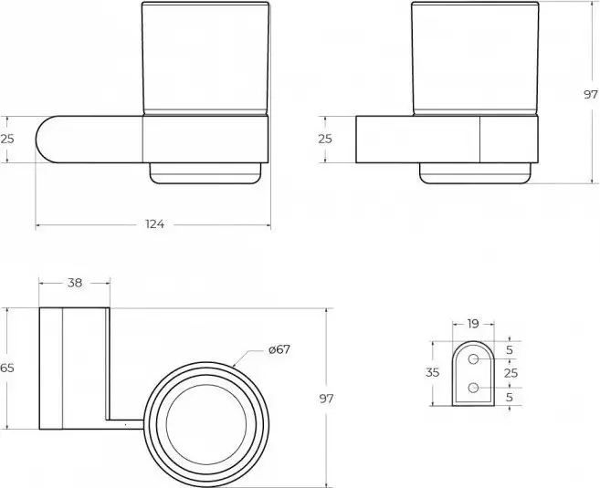 Стакан для зубной щетки и пасты Cezares STYLUS-TUMS-01 (хром) – фото товара