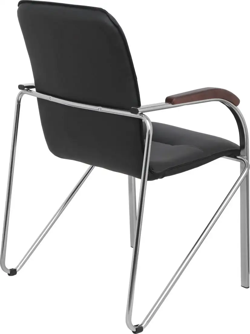 Офисный стул AksHome Samba Aks-1 Pegasso (черный/подлокотники дерево темное) – фото товара