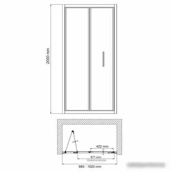 Душевая дверь Wasserkraft Weser 78F12 - фото товара
