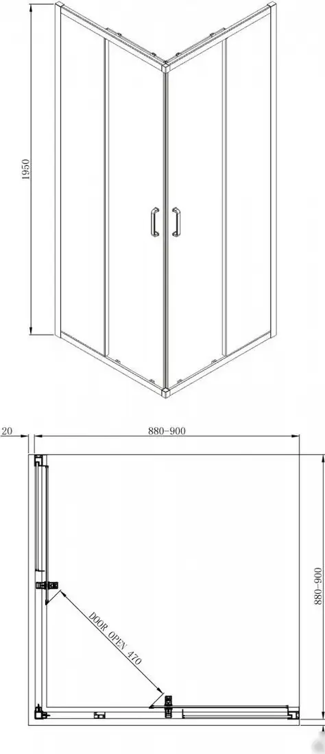 Душевой уголок Adema Glass Vierkant 90 (матовое стекло) - фото товара