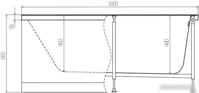 Фронтальный экран под ванну Alex Baitler 160x63 PF1663H – фото товара