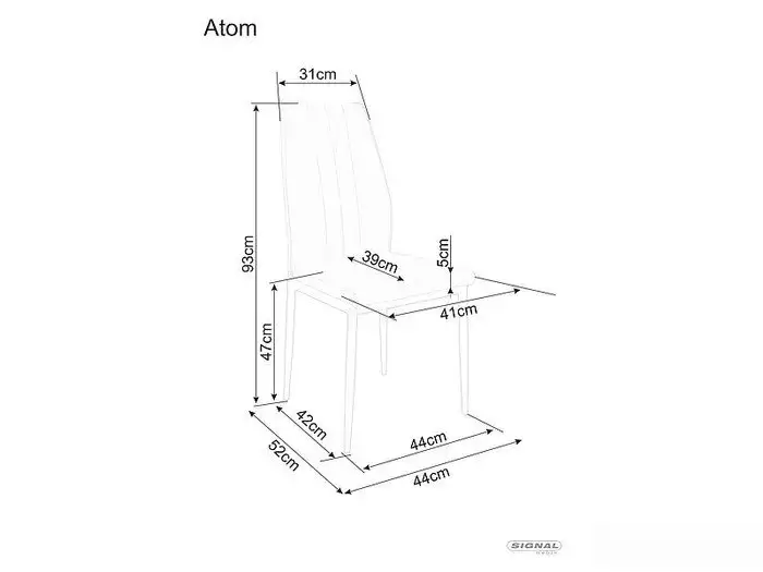 Стул Signal Atom Velvet (bluvel 14 серый/черный) – фото товара