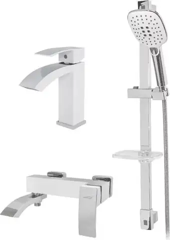 Комплект смесителей Hansberge H7077 (белый хром) - изображение в каталоге