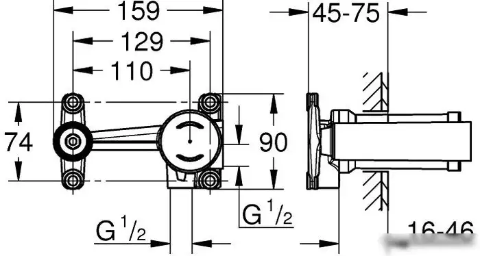 Скрытый механизм Grohe для умывальника 23571000 - фото товара