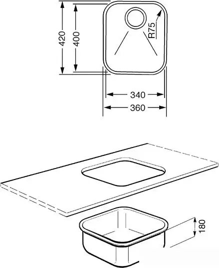 Кухонная мойка Smeg UM40 - фото товара