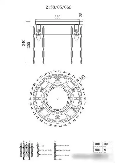 Люстра средней высоты Stilfort Legacy 2158/05/06C – фото товара