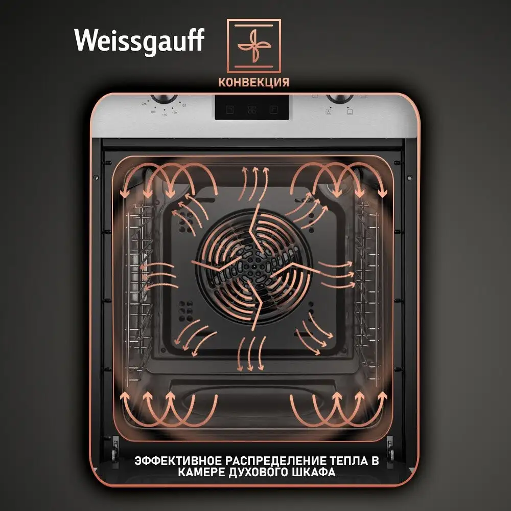 Электрический духовой шкаф Weissgauff EOY 456 PDX - фото товара