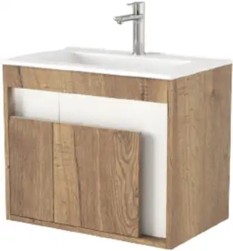 Дабер Тумба под умывальник 016 WeltWasser Deilbach 7517-60 Т16.6W.0.21_light (с подсветкой, дуб галифакс/белый) – изображение в каталоге