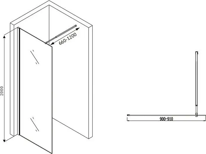 Душевая стенка Abber Immer Offen AG61090 - фото товара
