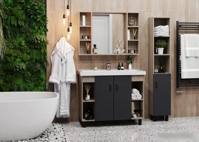 Onika Тумба под умывальник Тимбер 100.10 110010 (серый матовый/дуб сонома) – фото товара