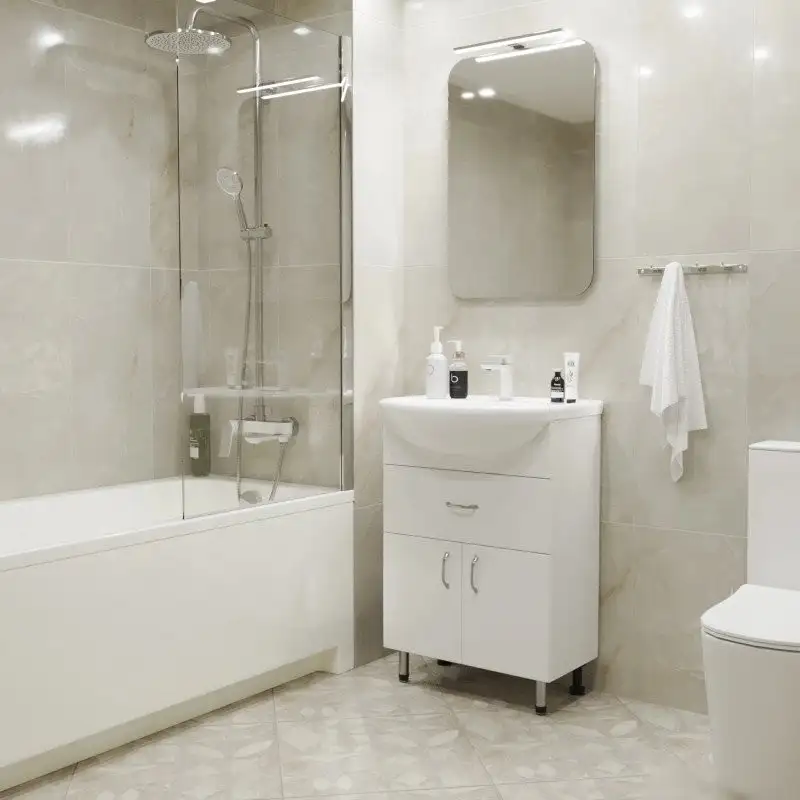 Mixline Тумба с умывальником Мистраль-60 555210 + Уют 60 – фото товара