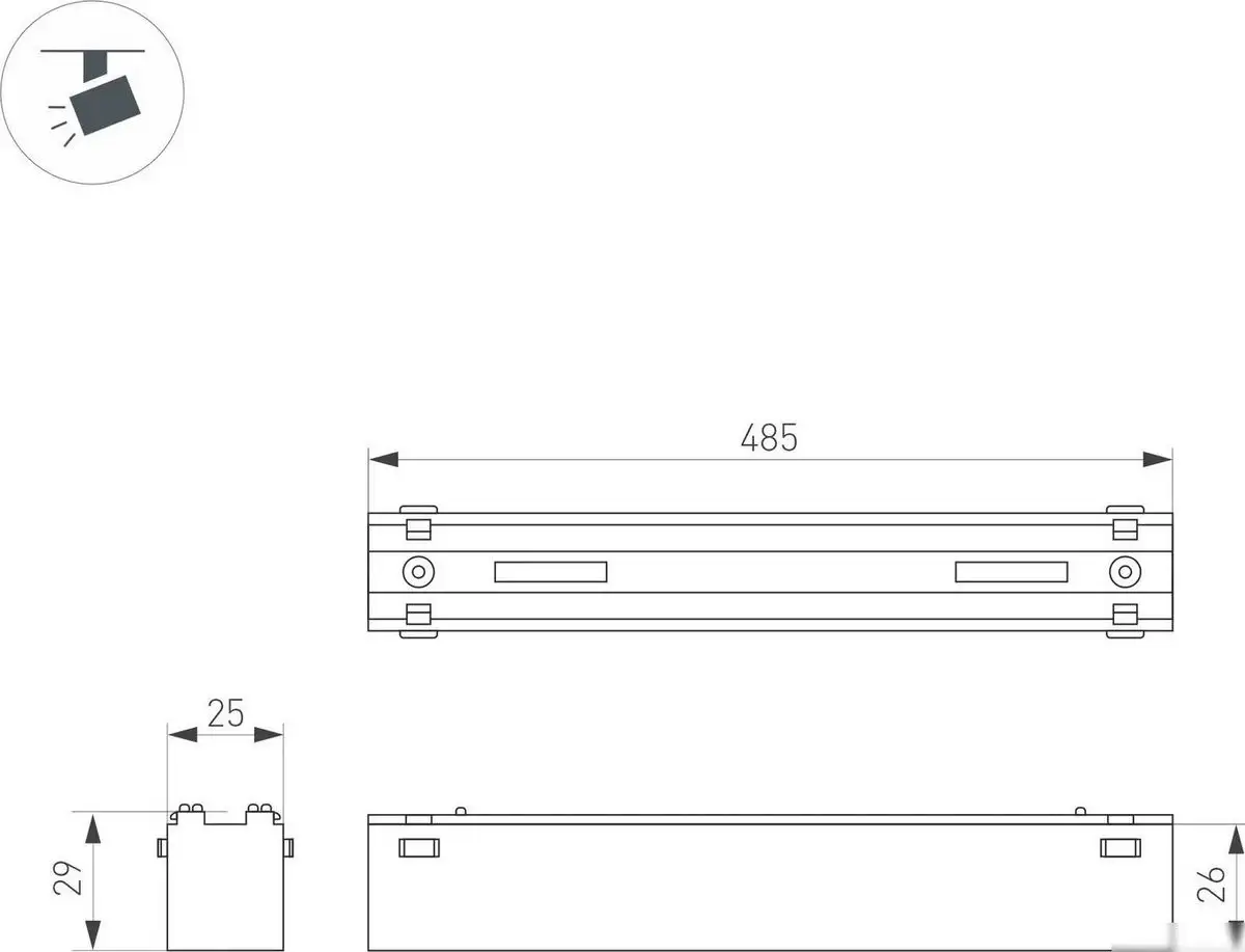 Трековый светильник Arlight MAG-VIBE-FLAT-L485-24W Day4000-MIX BK 100deg 044435 – фото товара