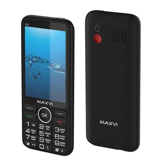 Кнопочный телефон Maxvi B35 (черный) – фото товара