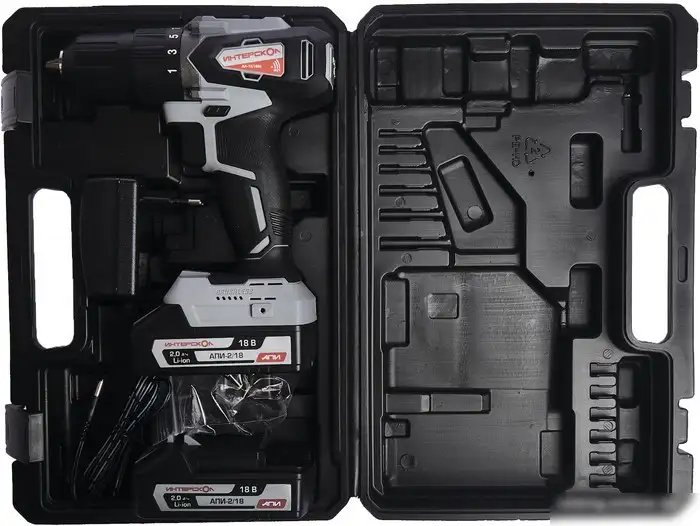 Дрель-шуруповерт Интерскол ДА-13/18ВК (с 2-мя АКБ, кейс) – фото товара