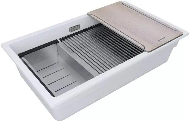 Кухонная мойка Paulmark Lumi-Multi Sink 74 UNI LU-MULTI 74-WH (белый) - фото товара