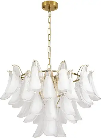 Подвесная люстра Lumion Plume 8385/9 Neoclassi LN (золото/белый) – изображение в каталоге