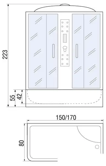 Душевая кабина River Wisla 170/80/55 ТН - фото товара