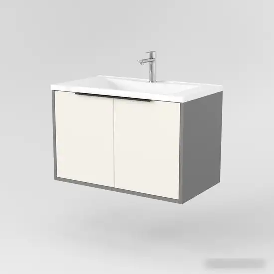 Дабер Тумба под умывальник 018 Andrea Elen 80 Т18.8А.0.19Ч (бежевый/серый/ручка черная) – фото товара