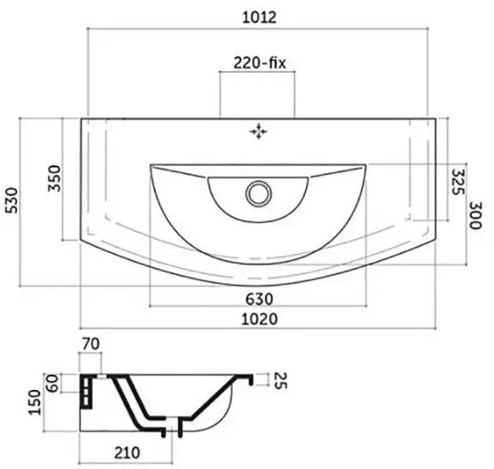Умывальник Cezares FO10000101 - фото товара