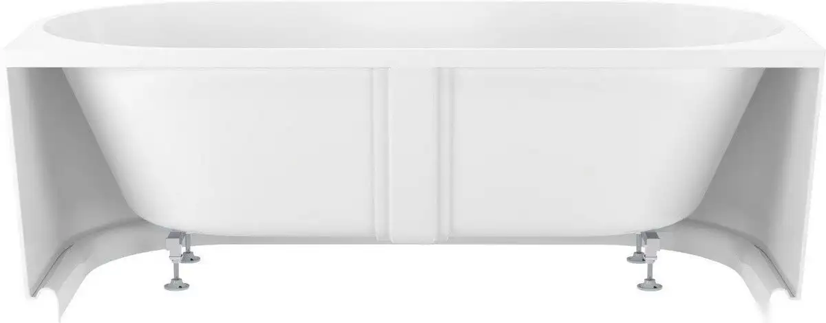 Ванна Wellsee Collaro 180x80 28910202R (пристенная ванна белый глянец, экран, ножки, сифон-автомат глянцевый белый) - фото товара