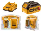 Аккумулятор с зарядным устройством Ingco FBCPK1214 (20В/4 Аh) – изображение в каталоге