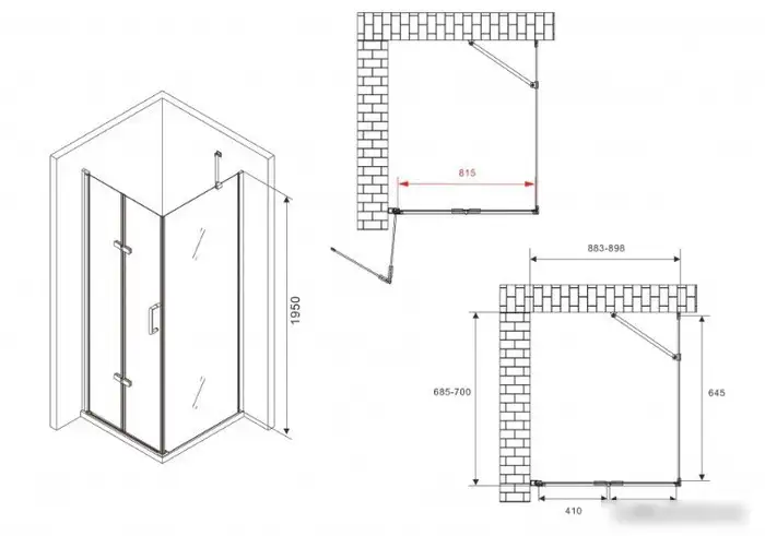 Душевой уголок Abber Zart AG08090P-S71 - фото товара