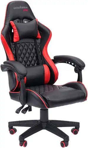 Игровое (геймерское) кресло CHAIRMAN CH28 (экокожа, черный/красный) – изображение в каталоге