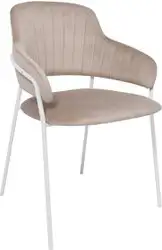 Стул с подлокотниками Алвест AV 448 (серо-бежевый бархат H-08/белый) – изображение в каталоге