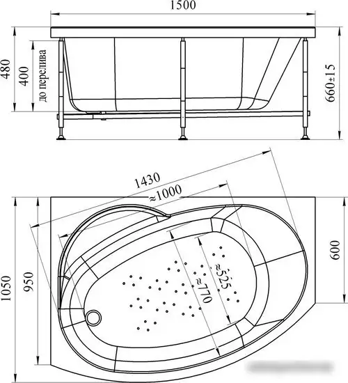 Торцевой экран под ванну Vannesa Монти 95 L 2-41-0-1-0-213 (торцевой) – фото товара
