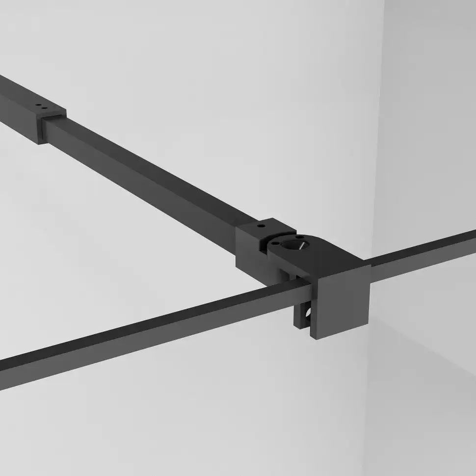 Душевая стенка Niagara NG-680-90 BLACK 90x195 (черный матовый/прозрачное стекло с рисунком) - фото товара