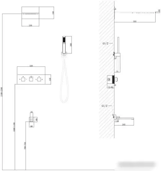 Душевая система Abber Daheim AF8253G (золото матовое) - фото товара