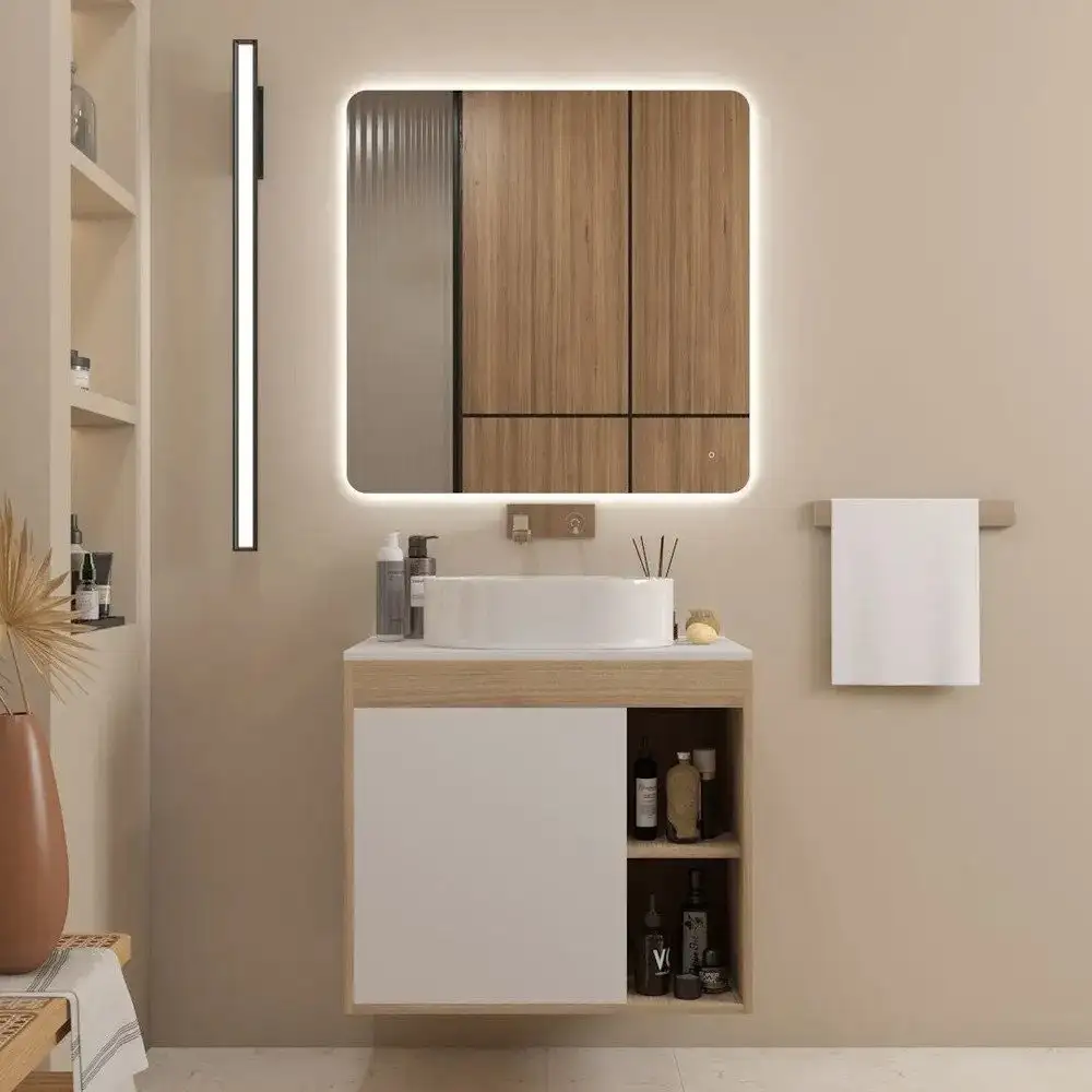 Teymi Тумба под умывальник Nura 80 T60533 (дуб эврика/белый матовый) – фото товара