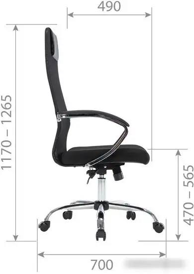 Кресло CHAIRMAN CH612 (chrome, черный) – фото товара