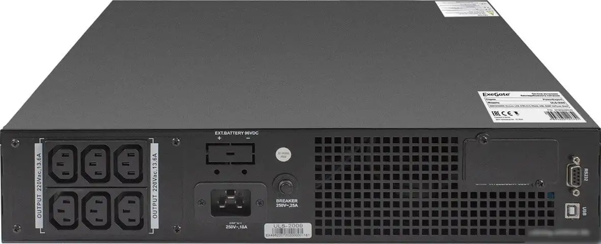 Источник бесперебойного питания ExeGate PowerExpert ULS-2000.LCD.AVR.C13.USB.RS232.SNMP.2U – фото товара