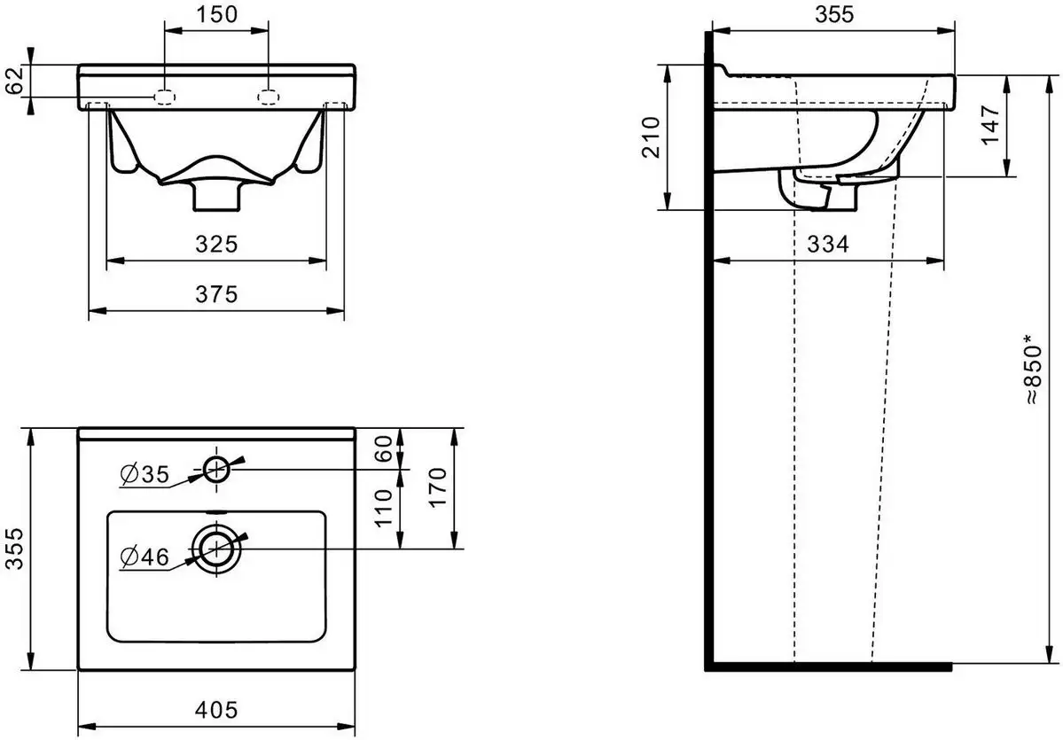 Умывальник Santeri Визит 40 131177S0011B0 (белый) - фото товара