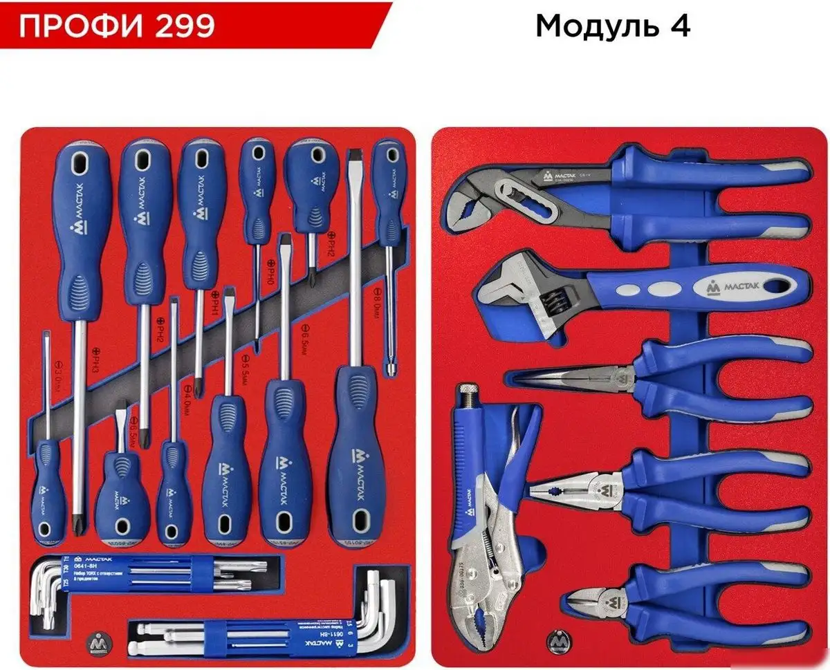 Универсальный набор инструментов Мастак 52-06299G (299 предметов) – фото товара