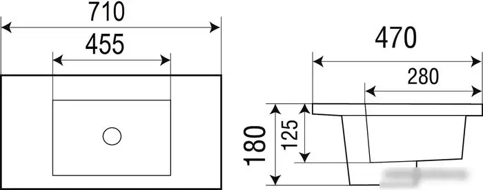 Умывальник WeltWasser Deilbach 7506-70 MT-BL - фото товара